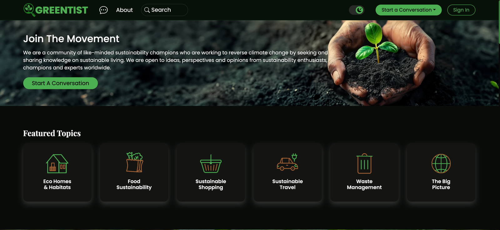 Greentist website screenshot